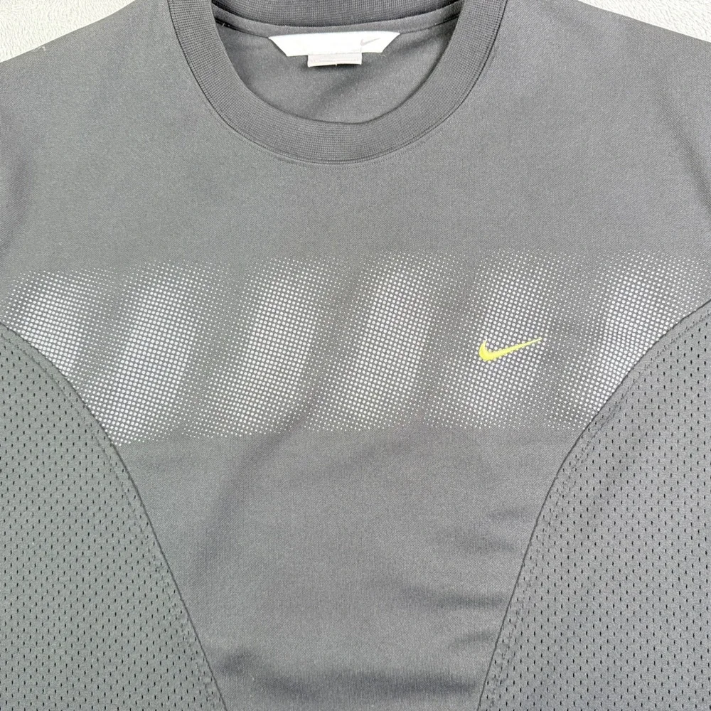 Nike Y2K Tag Mesh Panel Graphic Shirt Yellow Swoosh U6-SCP 117472 2005 XL Black